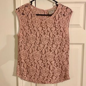 Pink lace top (work appropriate)